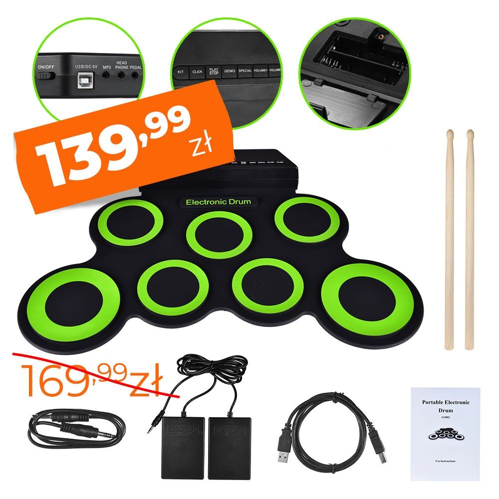 SUPRIMO ROLL UP DRUM PAD zwijana perkusja elektroniczna