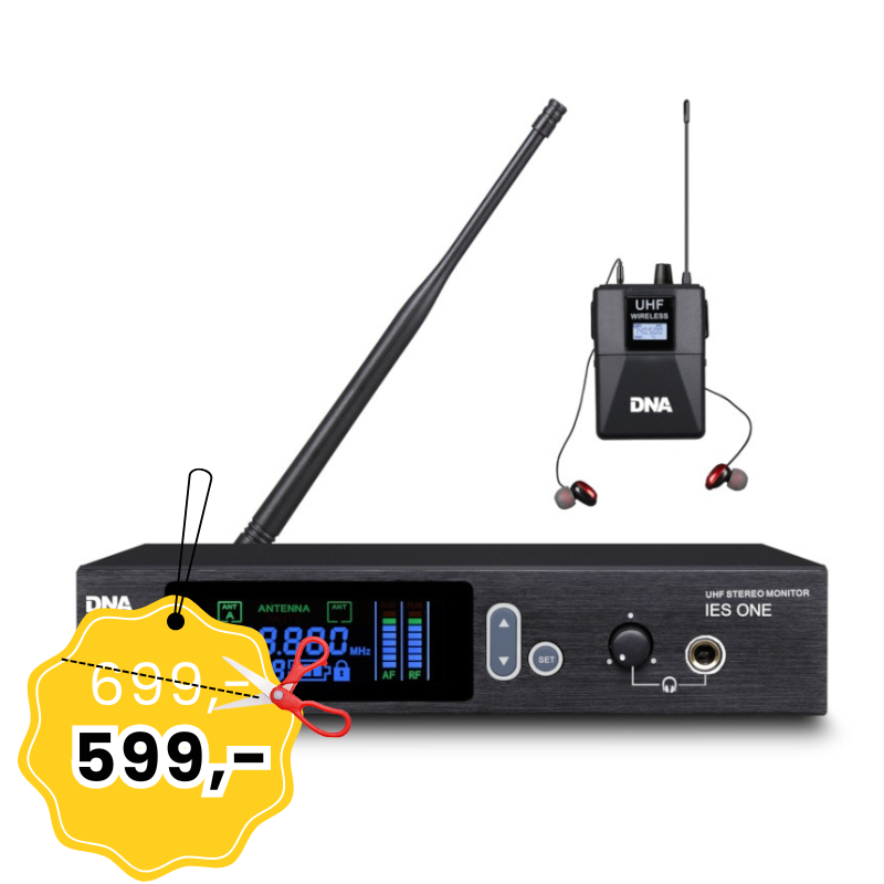 DNA IES ONE profesjonalny douszny odsłuch bezprzewodowy stereo system monitorowania dźwięku UHF 550-580 MHz