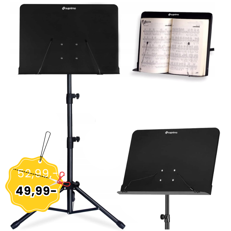 SUPRIMO D3 statyw stojak pulpit do nut regulowany składany czarny 82-146 cm do 10 kg