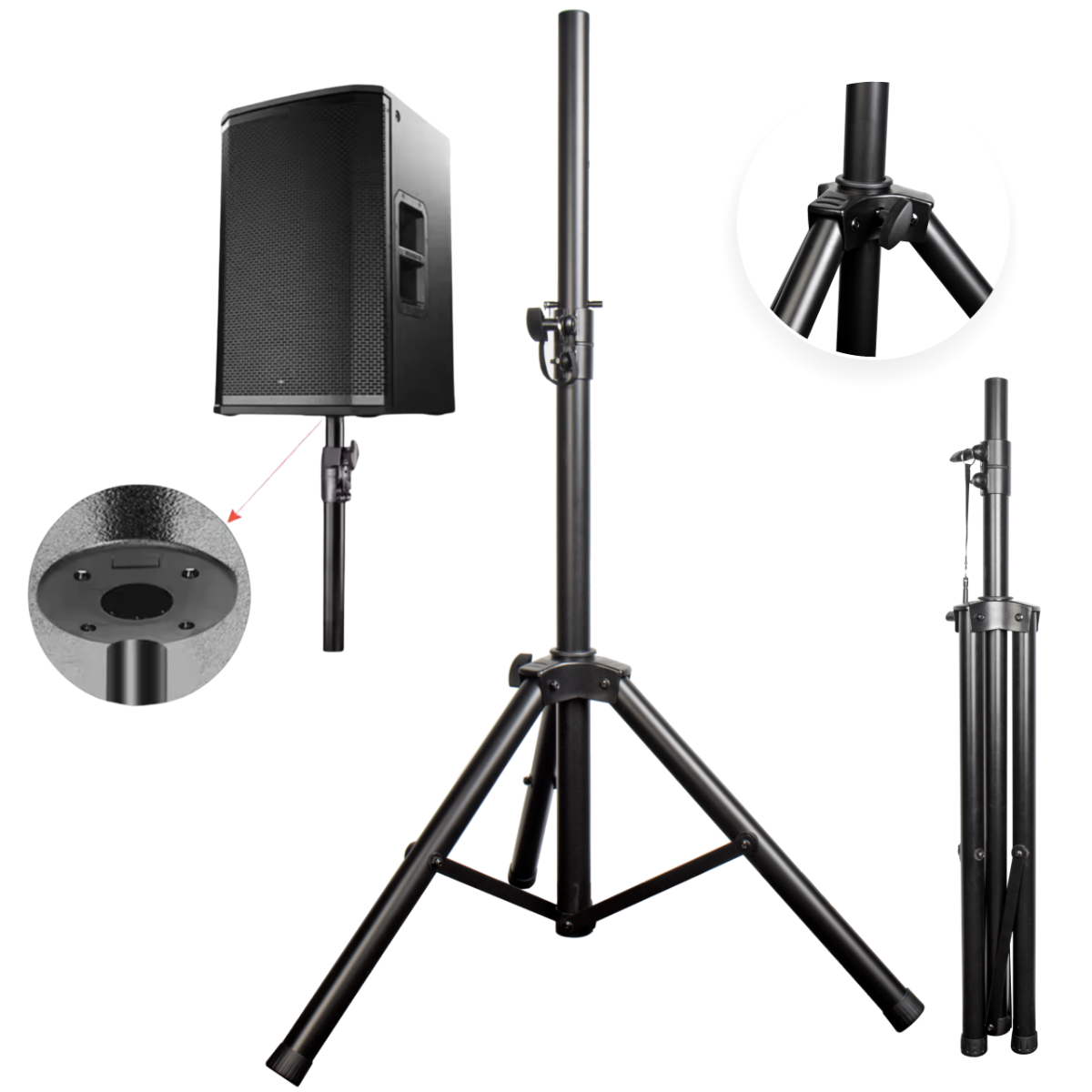SUPRIMO SOLID 1 stojak tripod statyw kolumnowy stalowy czarny pin zabezpieczający do 60 kg