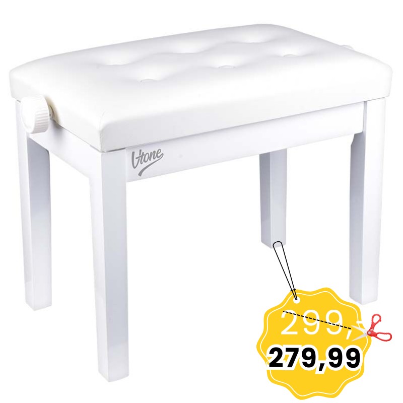 V-TONE ŁAWA 1 WH ława do pianina fortepianu BIAŁA