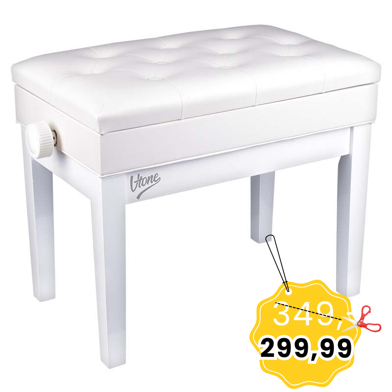 V-TONE ŁAWA 2 WH do pianina ze schowkiem BIAŁA