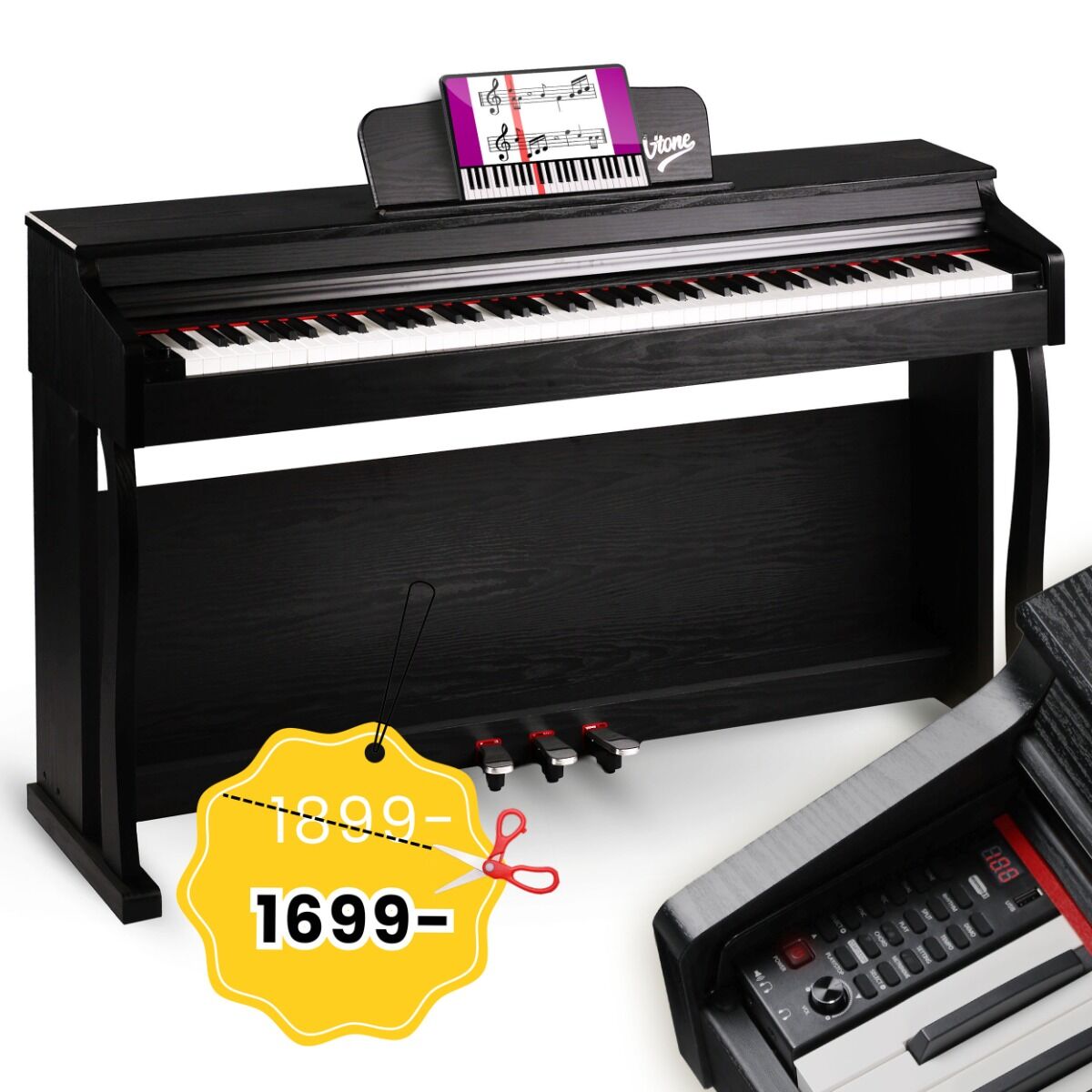 V-TONE BL-8808 BK pianino cyfrowe do nauki USB MIDI czarne