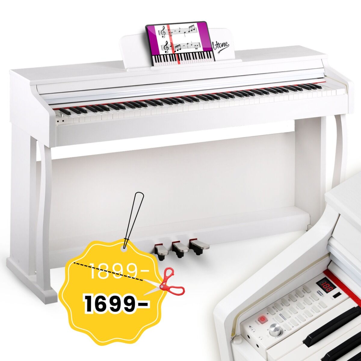 V-TONE BL-8808 WH pianino cyfrowe do nauki USB MIDI białe