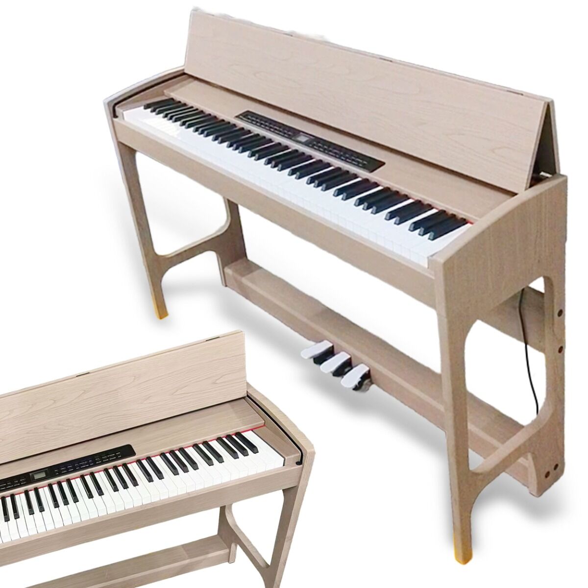 V-TONE BL-8815 pianino cyfrowe stacjonarne beżowe wolnostojące Bluetooth EQ MIDI 88 klawiszy ważona klawiatura młoteczkowa zasilanie sieciowe wbudowane głośniki wyjście słuchawkowe wejście/wyjście audio stereo
