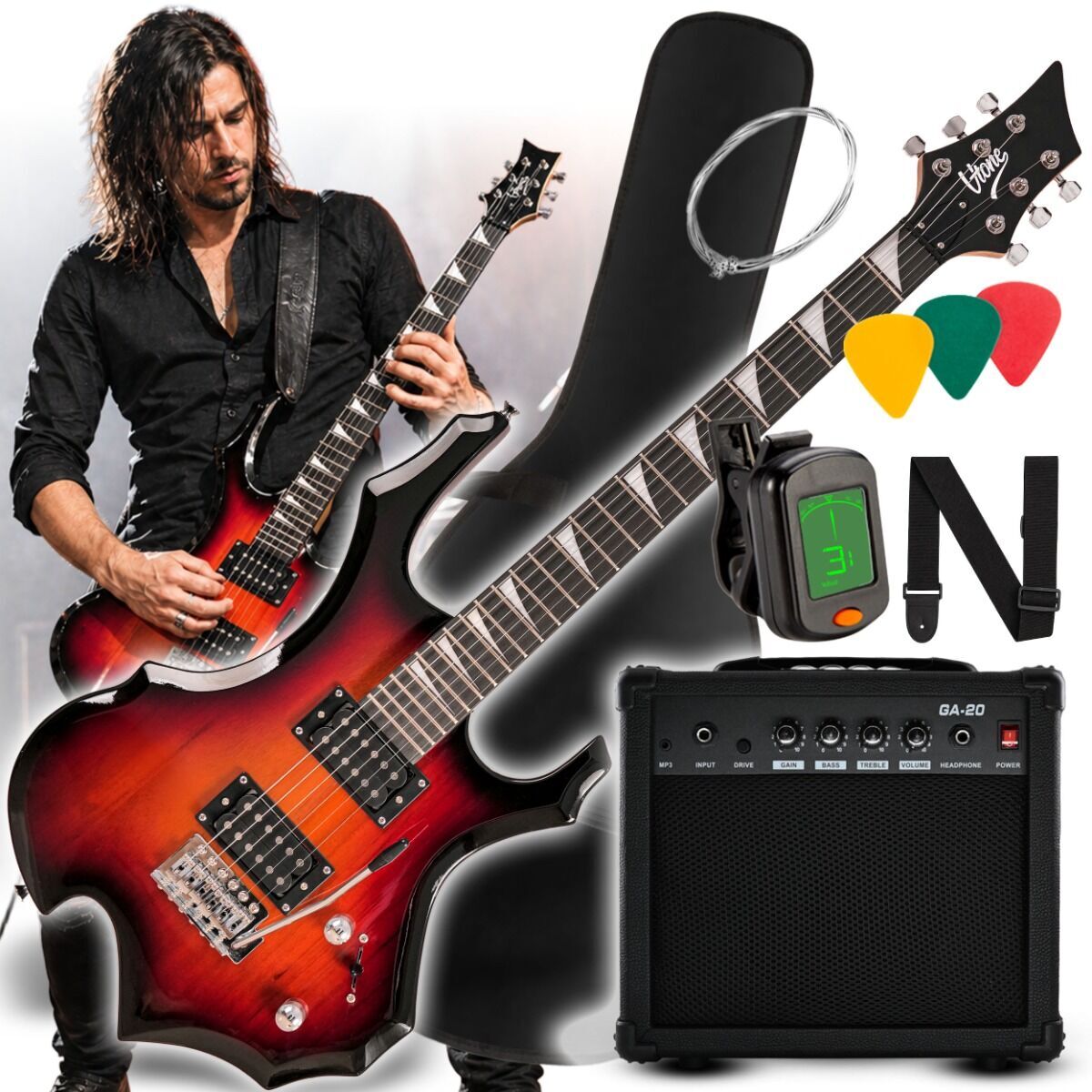 V-TONE EGS 39 SB gitara elektryczna 4/4 sunburst 39