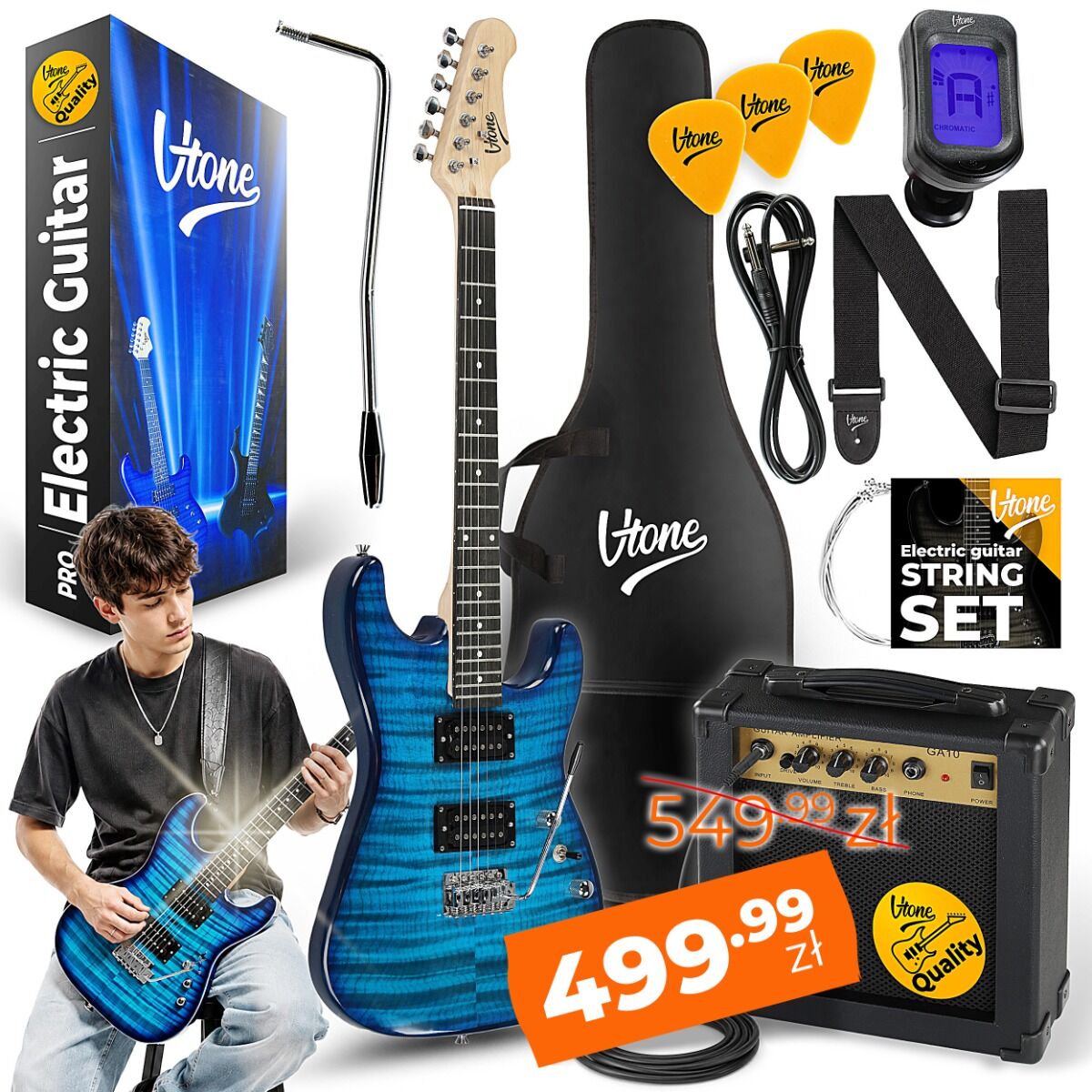 V-TONE EGW 39 BL gitara elektryczna 4/4 stratocaster 39