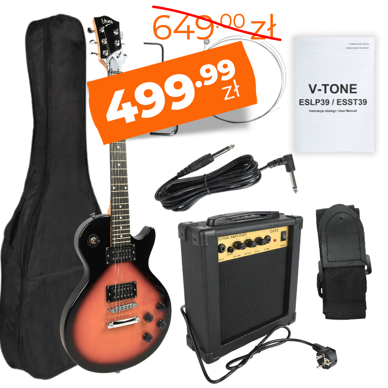 V-TONE ESLP39 SB gitara elektryczna 4/4 Les Paul 34