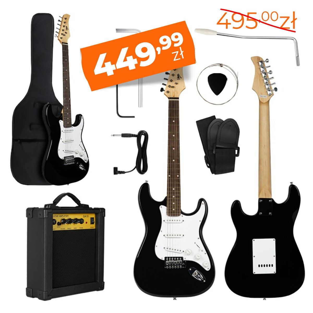 V-TONE ESST39 BK gitara elektryczna 4/4 stratocaster 39