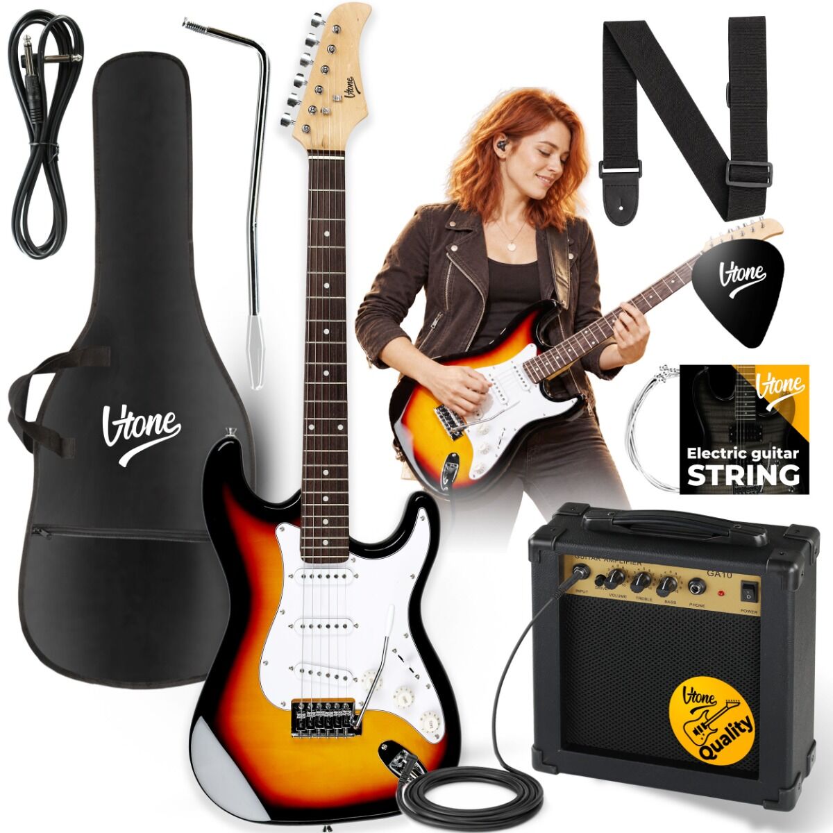 V-TONE ESST39 SB gitara elektryczna 4/4 stratocaster 39