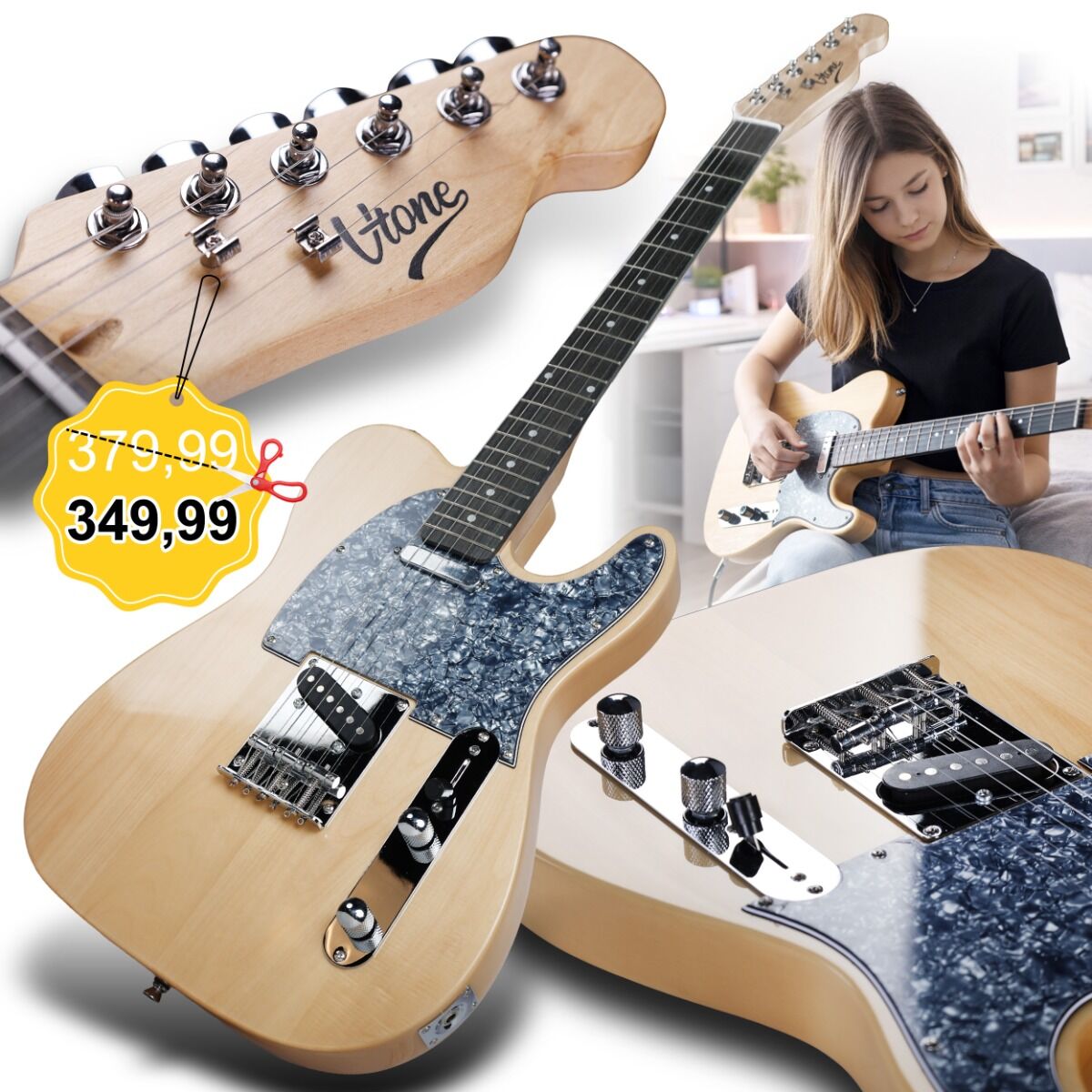 V-TONE GTL39 NT gitara elektryczna 4/4 telecaster 39