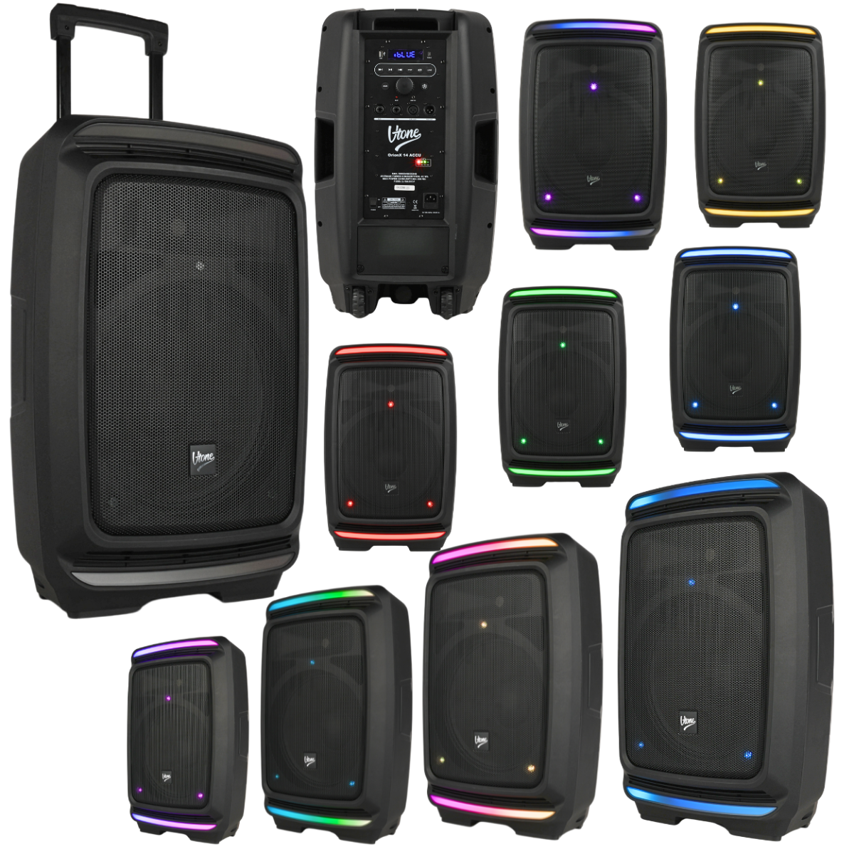 V-TONE OrionX 14 ACCU kolumna aktywna akumulatorowa czarna Bluetooth TWS USB AUX FM DSP wysuwana rączka kółka transportowe 135W RMS