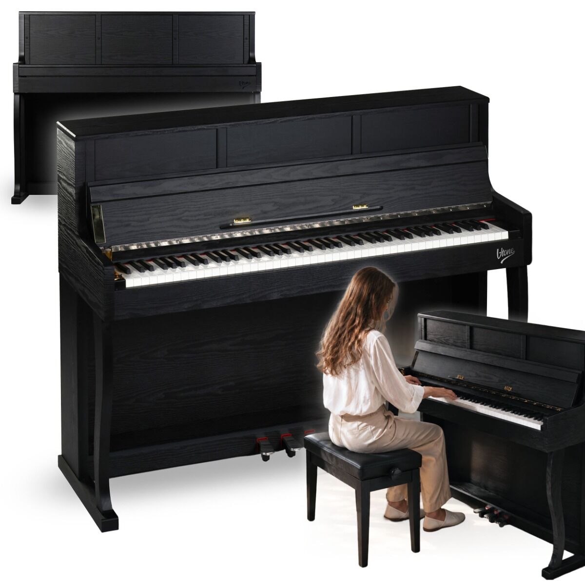 V-TONE PLF-256 BK pianino cyfrowe stacjonarne czarne wolnostojące Bluetooth MIDI 88 klawiszy ważona klawiatura młoteczkowa polifonia 256 głosów pulpit do nut zasilanie sieciowe wbudowane głośniki 3x wyjście słuchawkowe wejście/wyjście audio