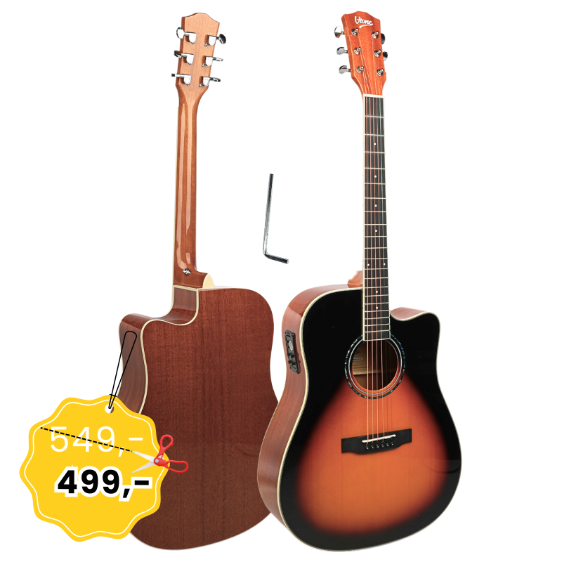 V-TONE VEAG1 CE VS gitara elektroakustyczna 4/4 dreadnought cutaway sunburst