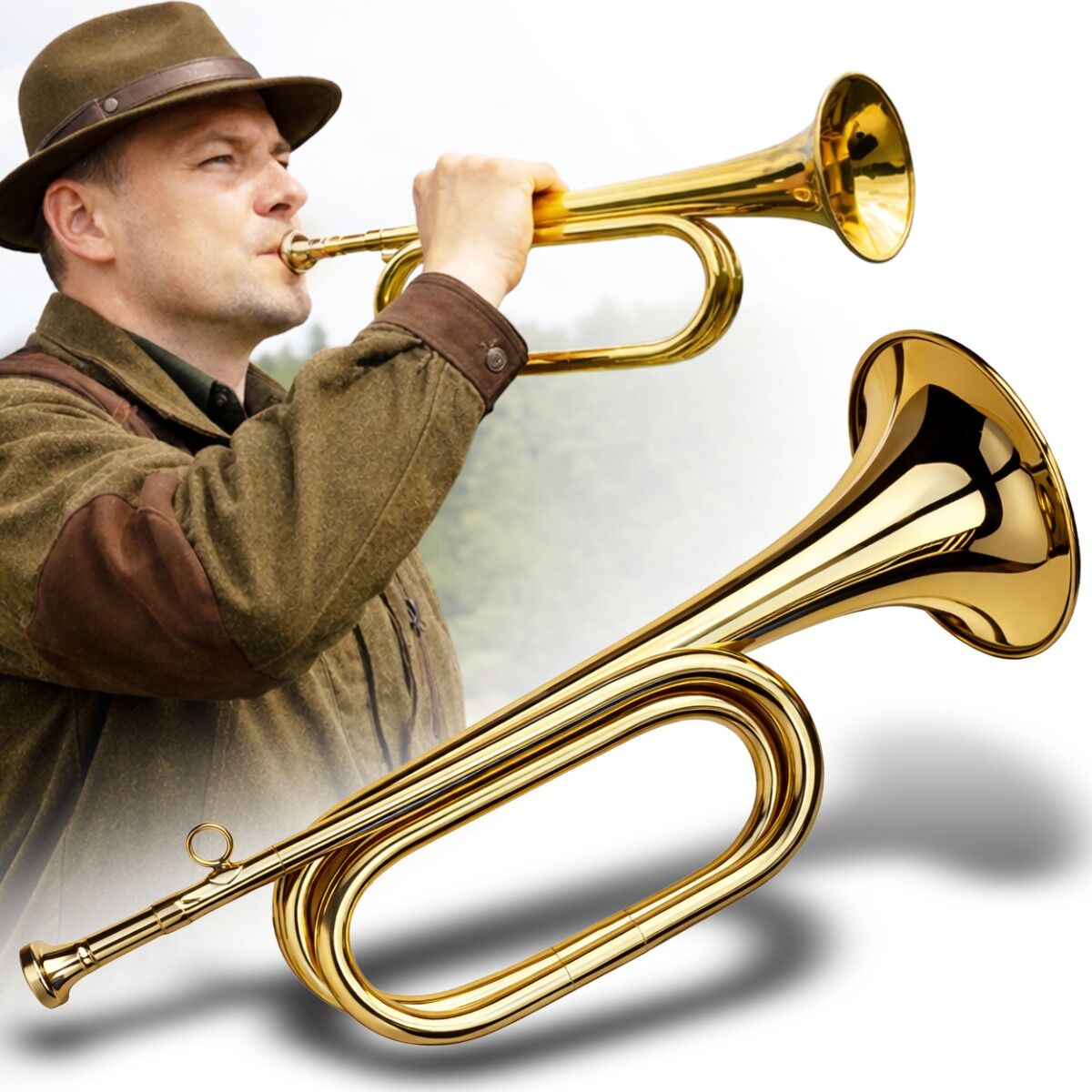 V-TONE VHT 1 trąbka sygnałowa róg sygnałowy sygnałówka hejnałówka mosiądz 33 cm