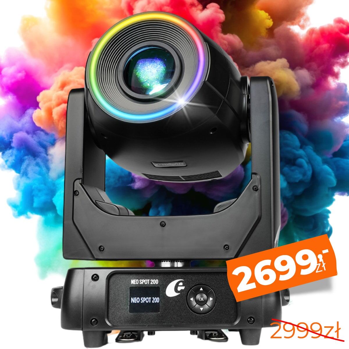 EVOLIGHTS NEO SPOT 200W głowica ruchoma LED oświetlenie sceniczne