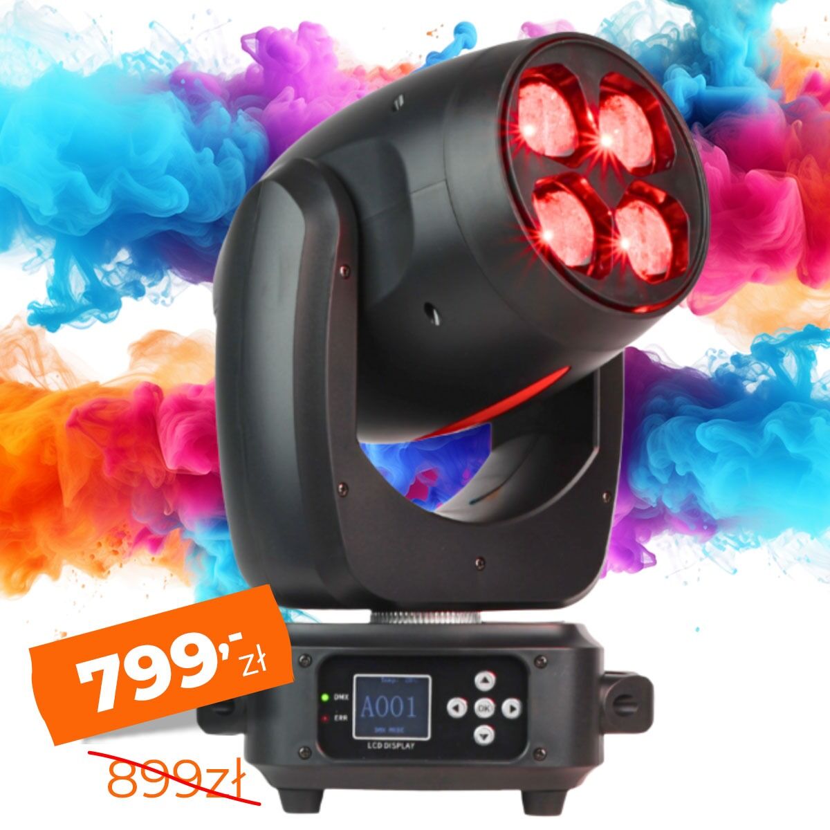 LIGHT4ME RED LINE WASH 4x40W głowica ruchoma LED oświetlenie sceniczne