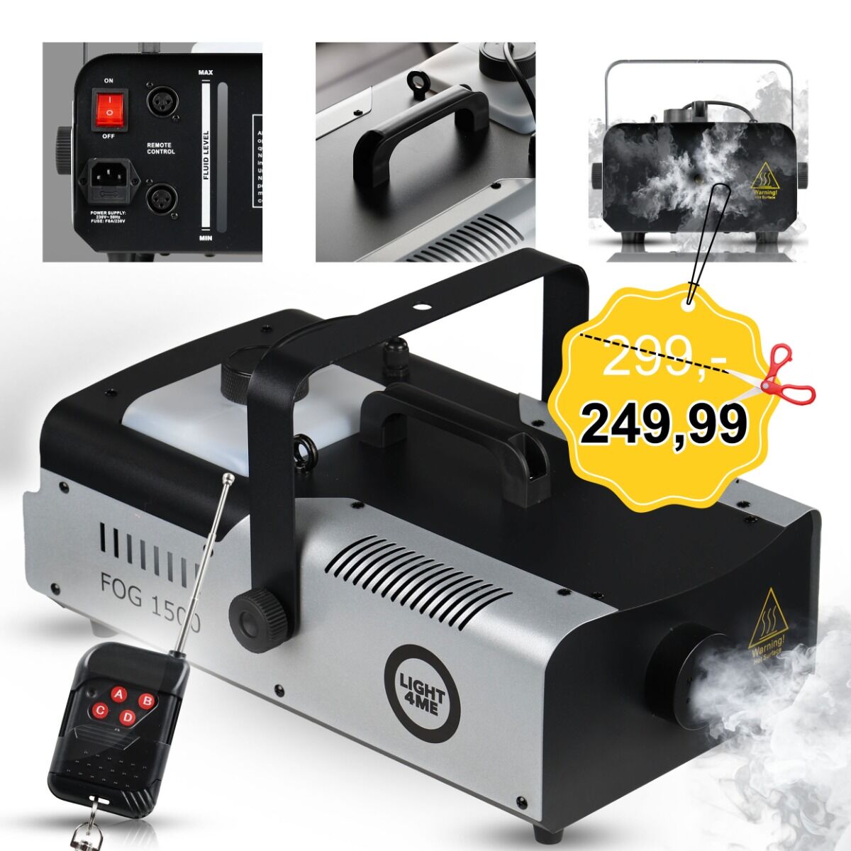 LIGHT4ME FOG 1500 wytwornica dymu mgły pilot