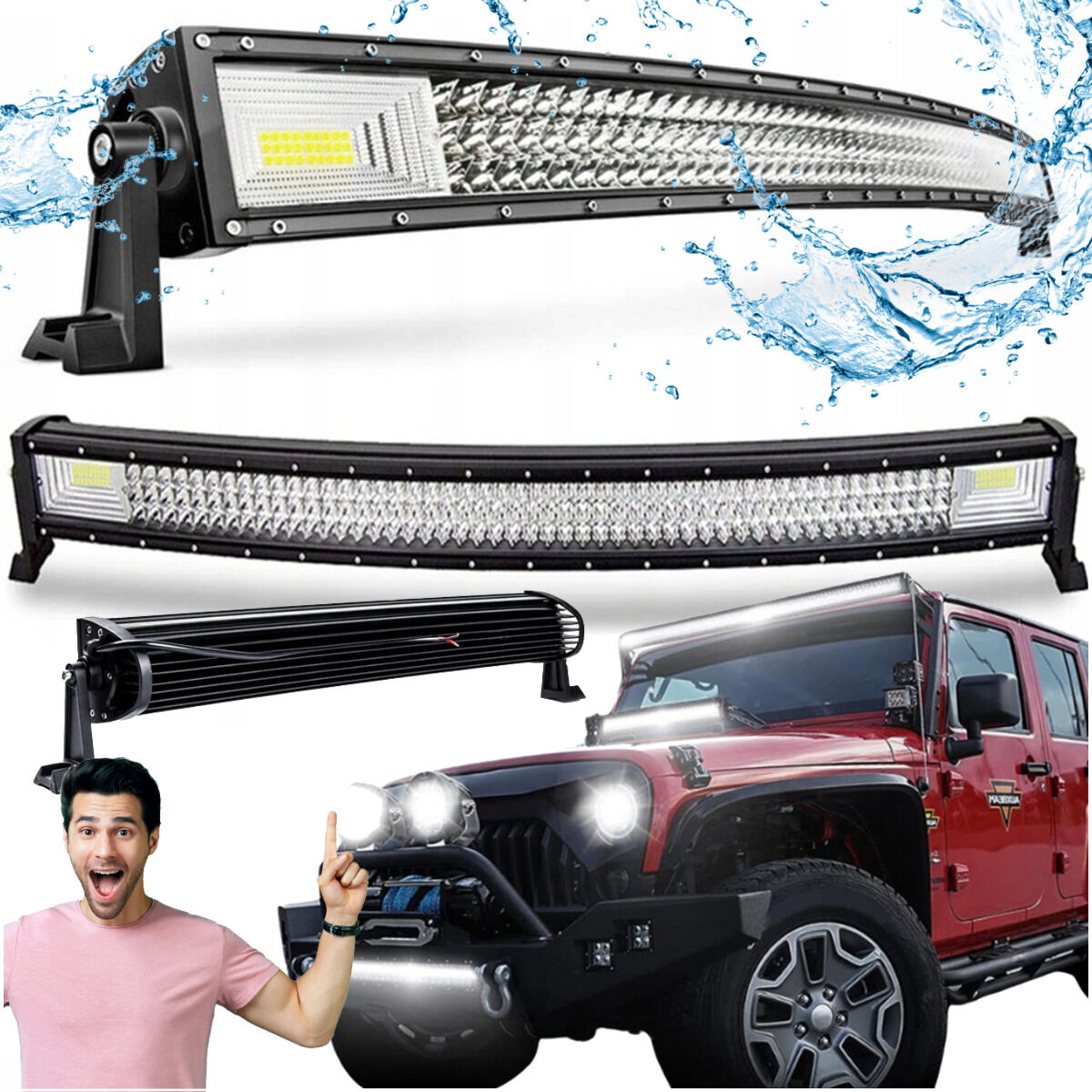 DH LIGHT LR100 lampa robocza 100 cm łukowa oświetlenie do pracy 12V belka LED dalekosiężna szperacz
