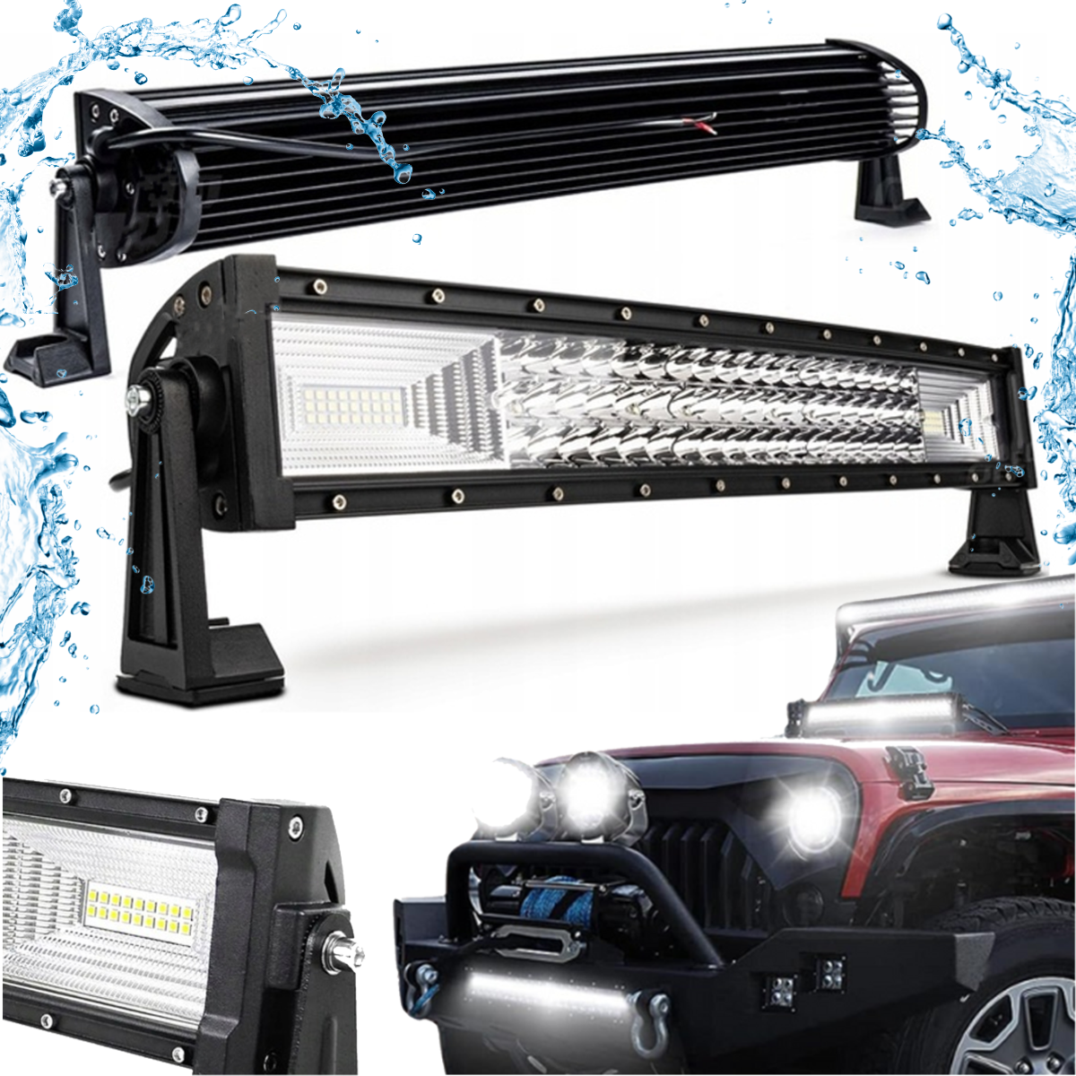 DH LIGHT LR50 lampa robocza 50 cm prosta oświetlenie do pracy 12V belka LED dalekosiężna szperacz