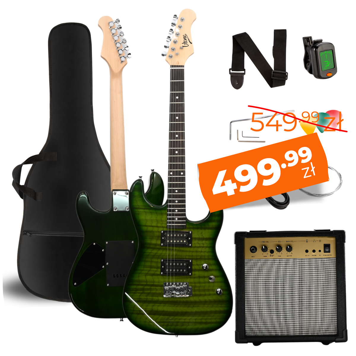 V-TONE EGW 39 GR gitara elektryczna 4/4 stratocaster 39
