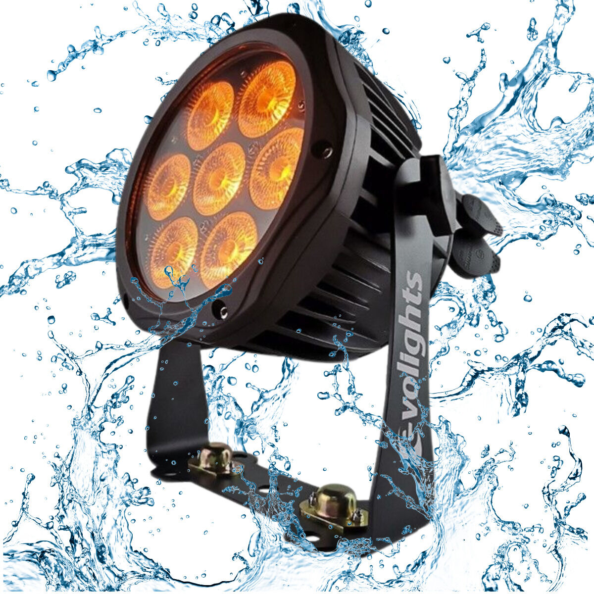 EVOLIGHTS GLACIER 7 LED PAR 7x10W RGBWA-UV IP65 oświetlenie sceniczne zewnętrzne