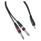 CABLE4ME kabel przewód mini jack 3,5 mm stereo – 2x jack mono 6,3 mm 6 m