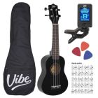 VIBE UK21 zestaw ukulele sopranowe czarne BLACK