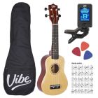 VIBE UK21 zestaw ukulele sopranowe NATURAL