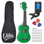 VIBE UK21 zestaw ukulele sopranowe zielone GREEN