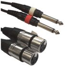 ADJ przewód 2x XLR M-2x jack mono 6,3 mm kabel sygnałowy adapter przejściówka